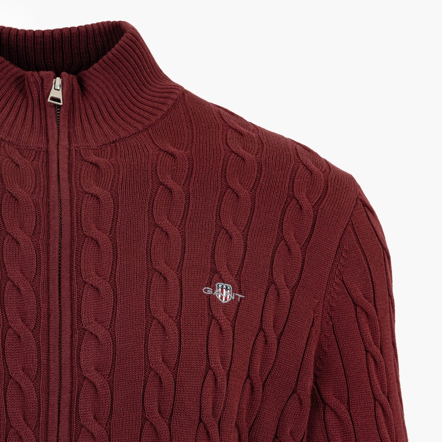 GANT Zipped.Cardigan Ανδρική Ζακέτα Gant Zipped.Cardigan-Red