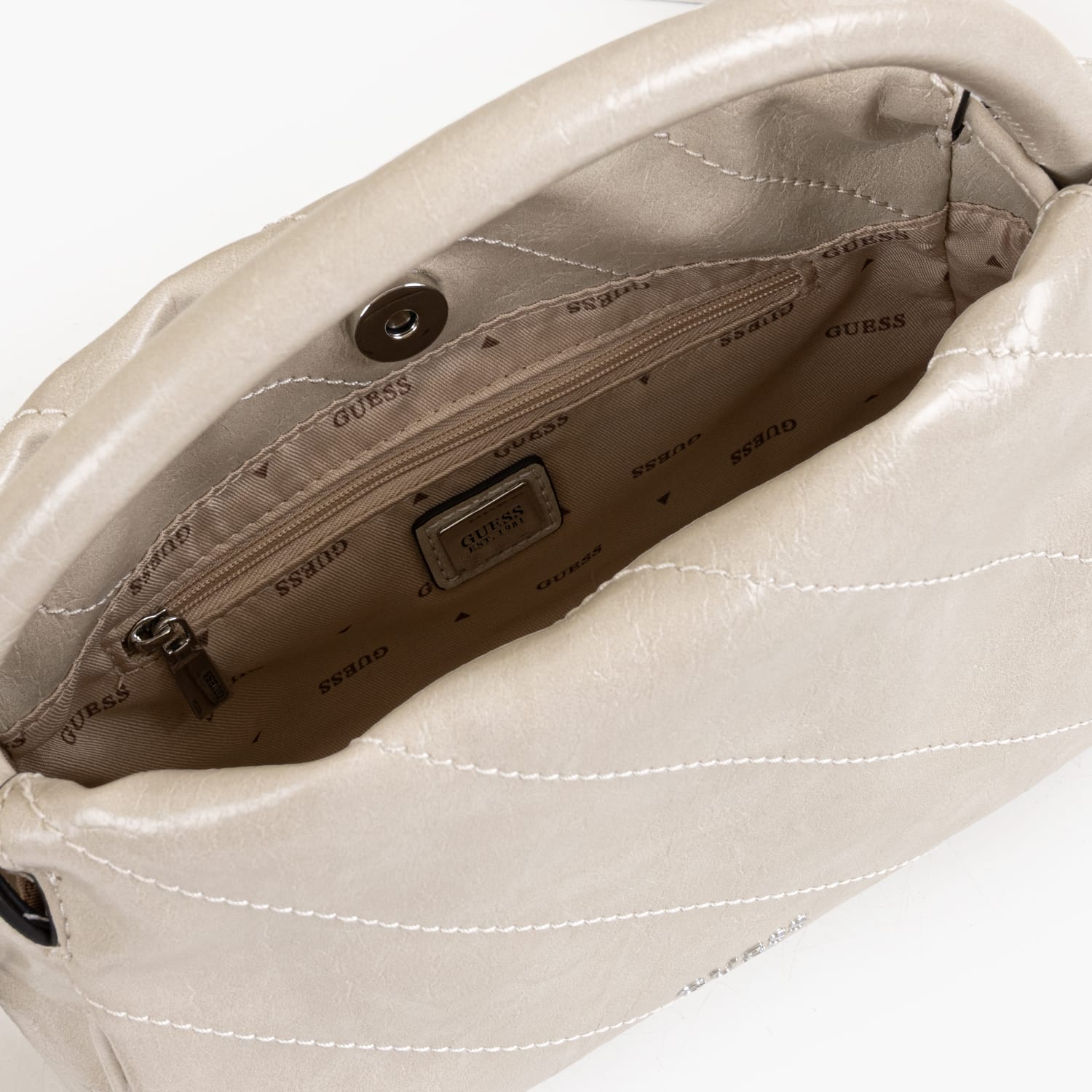 Guess Amys Γυναικεία Τσάντα Guess Amys-Beige