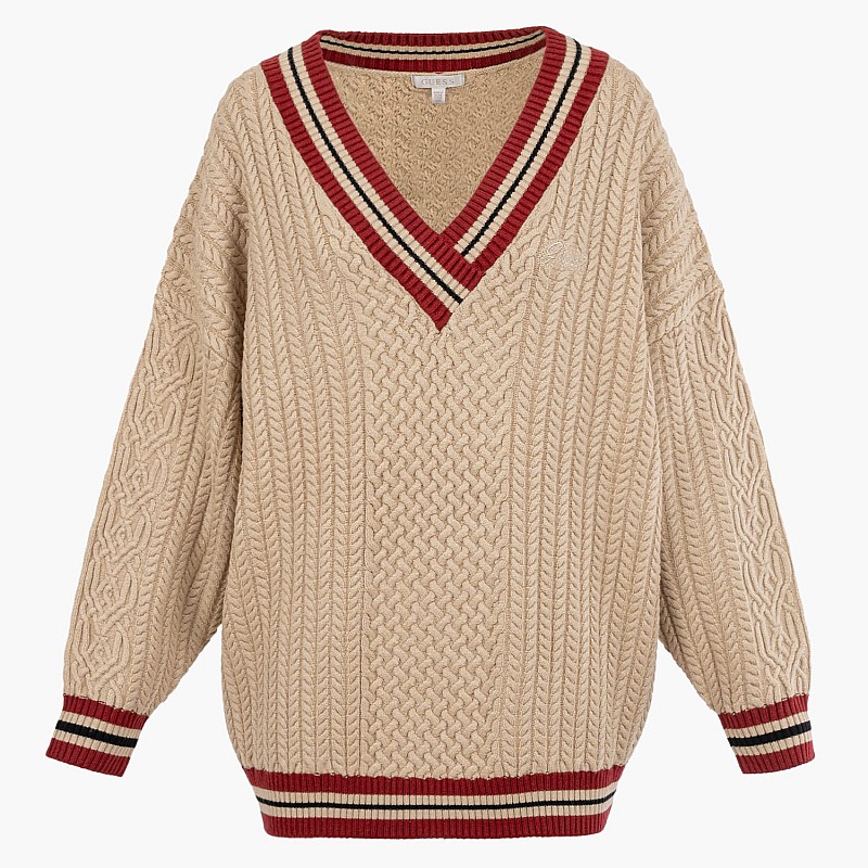 Guess Cable.Striped Γυνακεία Μπλούζα - Τοπ