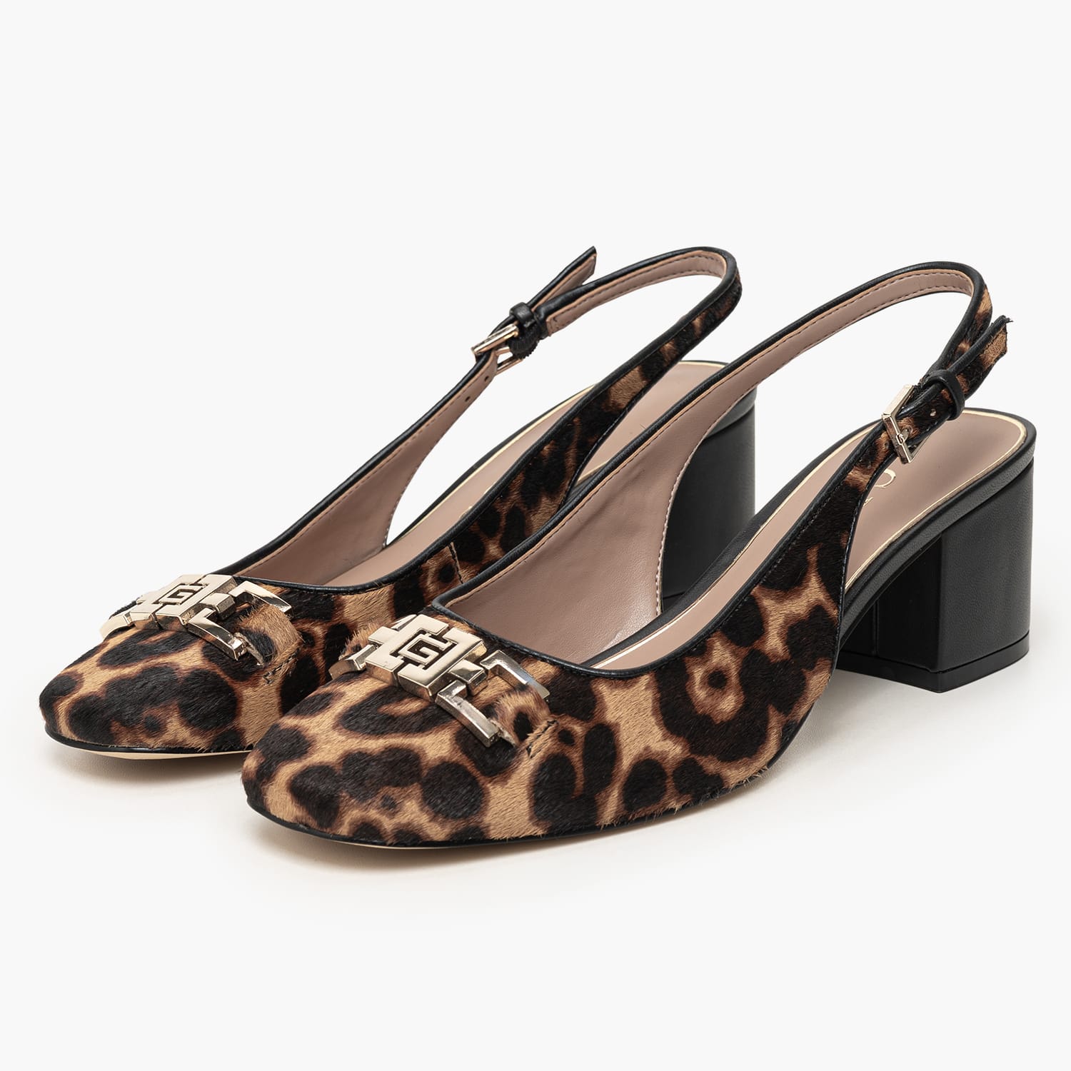 Guess Calidely Γυναικεία Γόβα & Peeptoe Χαμηλή Guess Calidely-Leopard