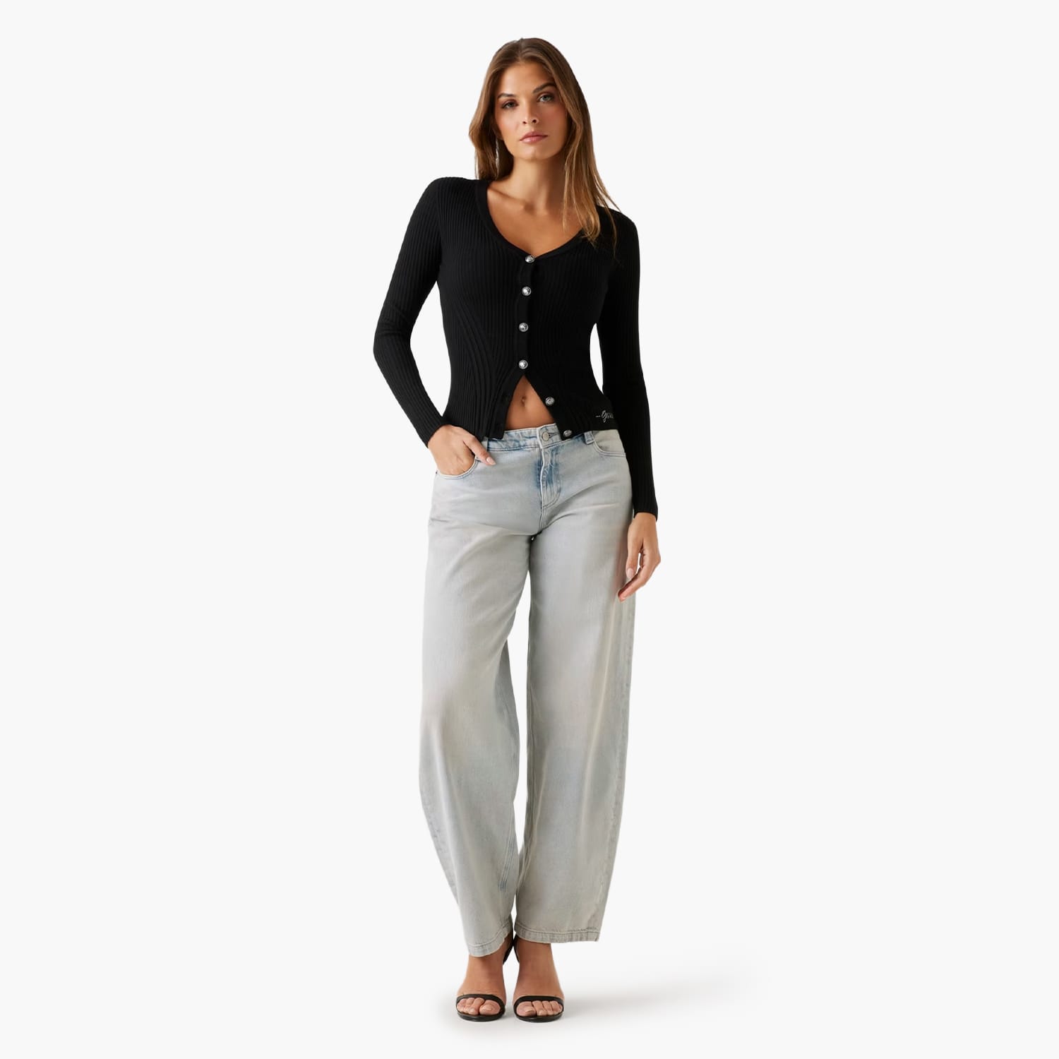 Guess Julia.Sameless Γυνακεία Πλεκτά - Ζακέτες Guess Julia.Sameless-Black