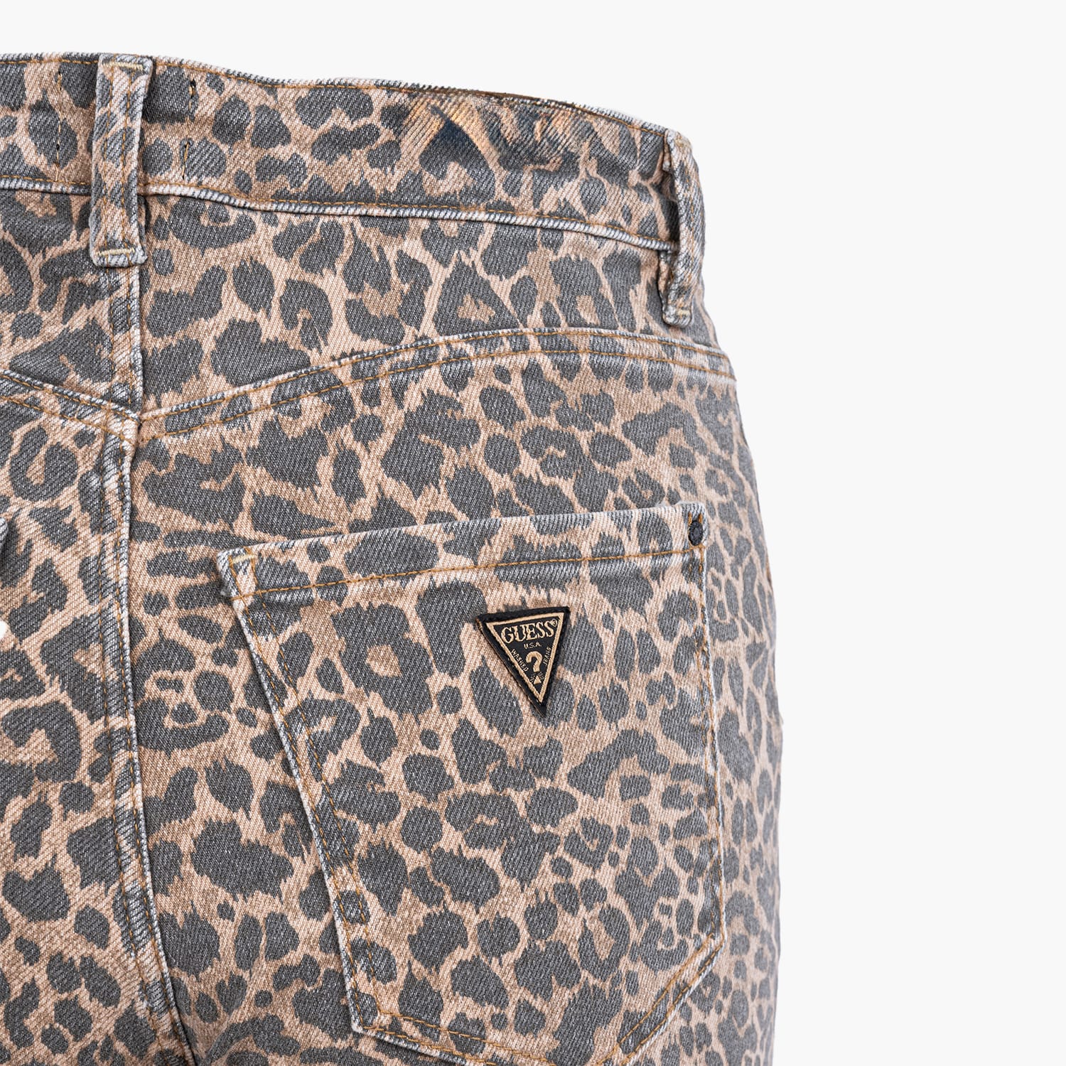 Guess Leo.Wideleg Γυνακεία Παντελόνια Guess Leo.Wideleg-Leopard