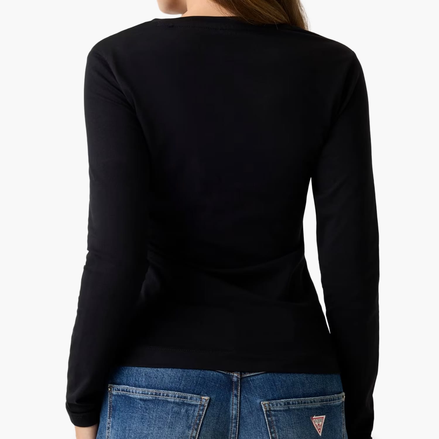 Guess Ls.Leo.Triangle Γυνακεία Μπλούζα - Τοπ Guess Ls.Leo.Triangle-Black