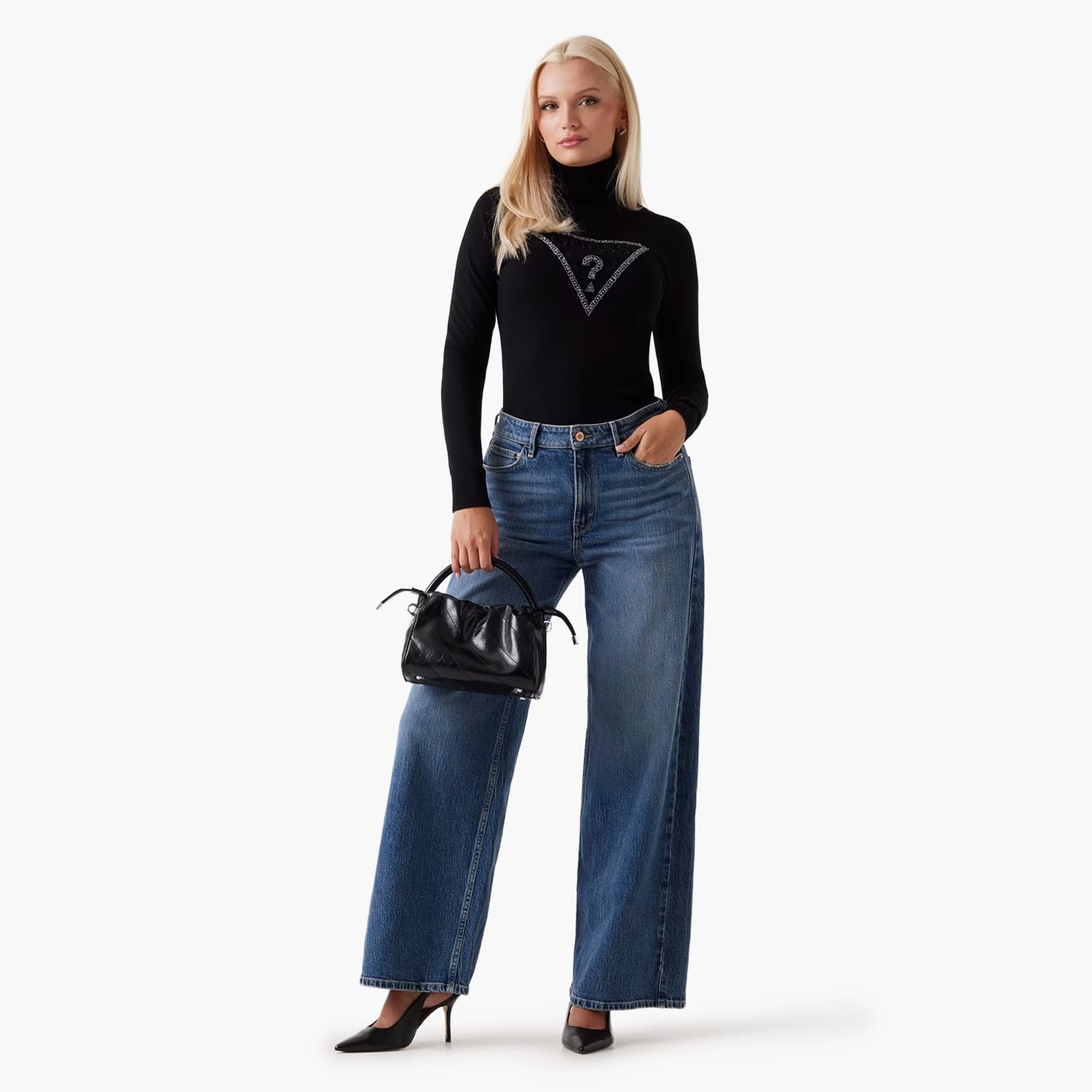 Guess Melanie.Triangle Γυνακεία Μπλούζα - Τοπ Guess Melanie.Triangle-Black