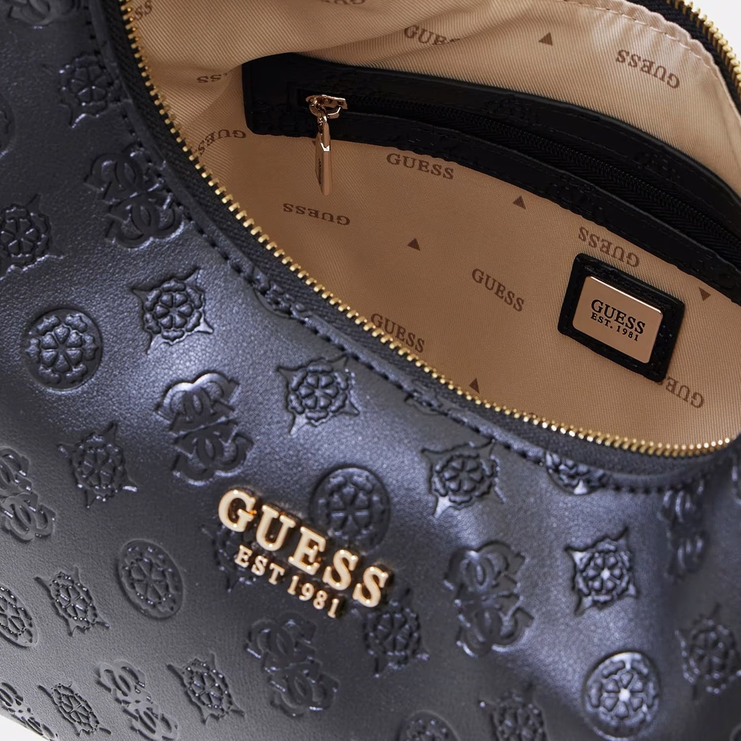 Guess Phoebe.Hobo Γυναικεία Τσάντα Guess Phoebe.Hobo-Black