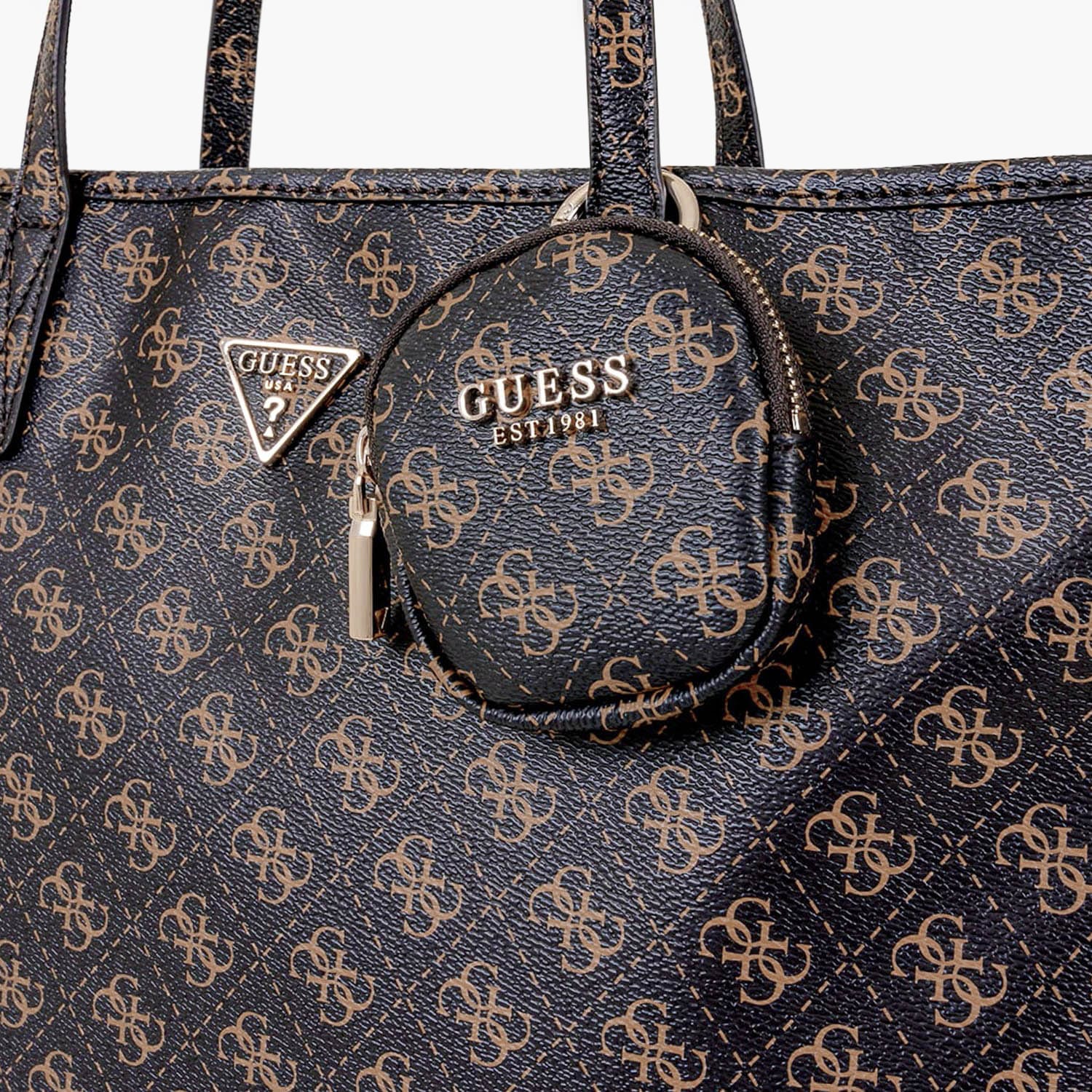 Guess Power.Tote Γυναικεία Τσάντα Guess Power.Tote-Brown