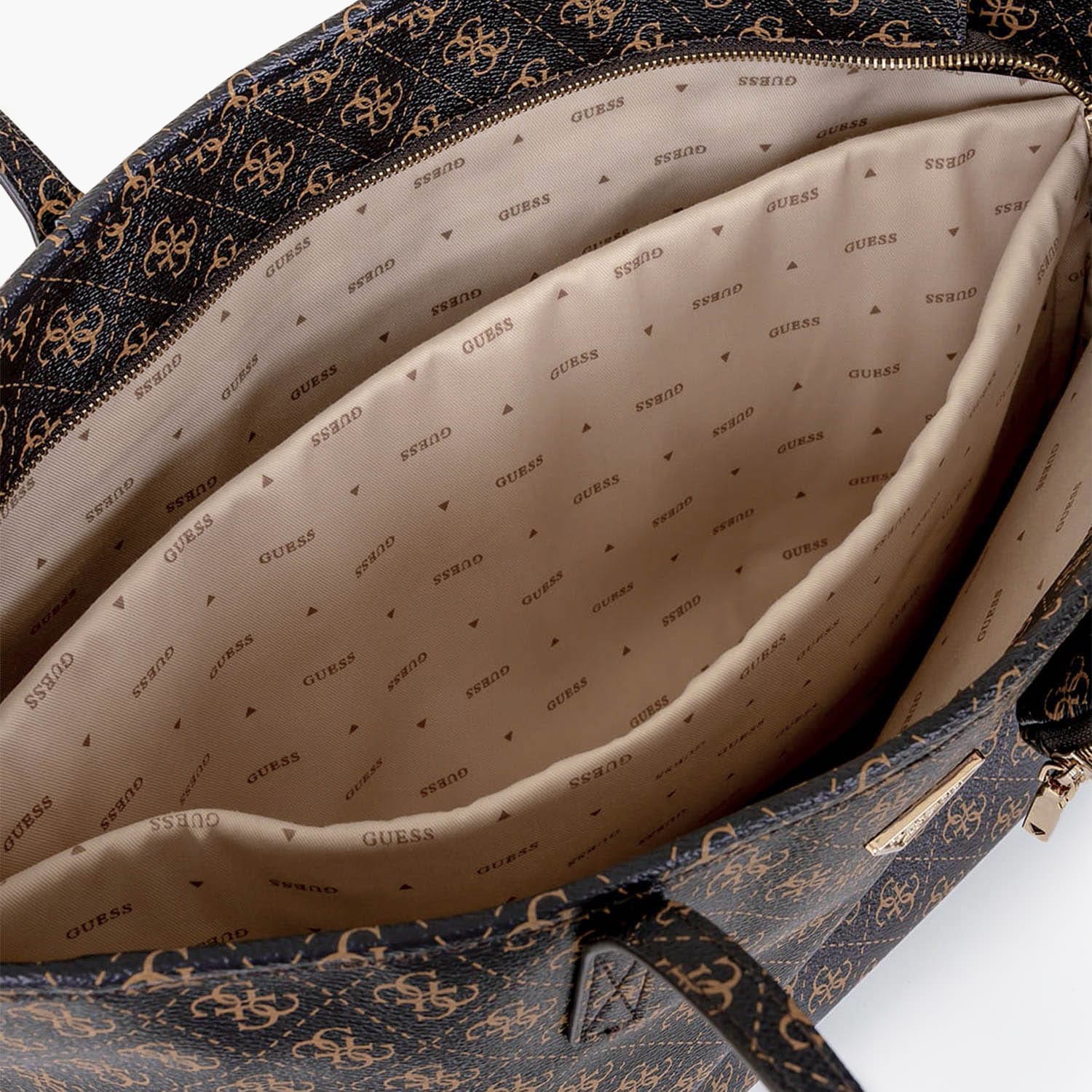 Guess Power.Tote Γυναικεία Τσάντα Guess Power.Tote-Brown