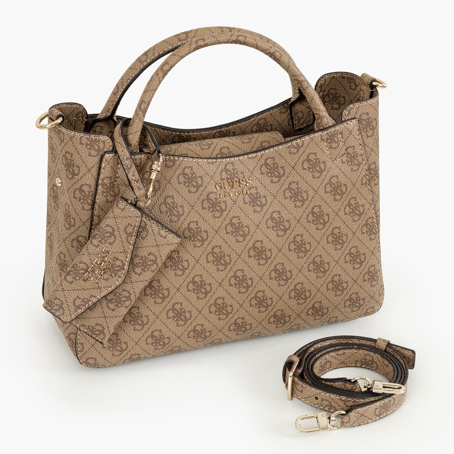 Guess Sml.Brenton Γυναικεία Τσάντα Guess Sml.Brenton-Beige