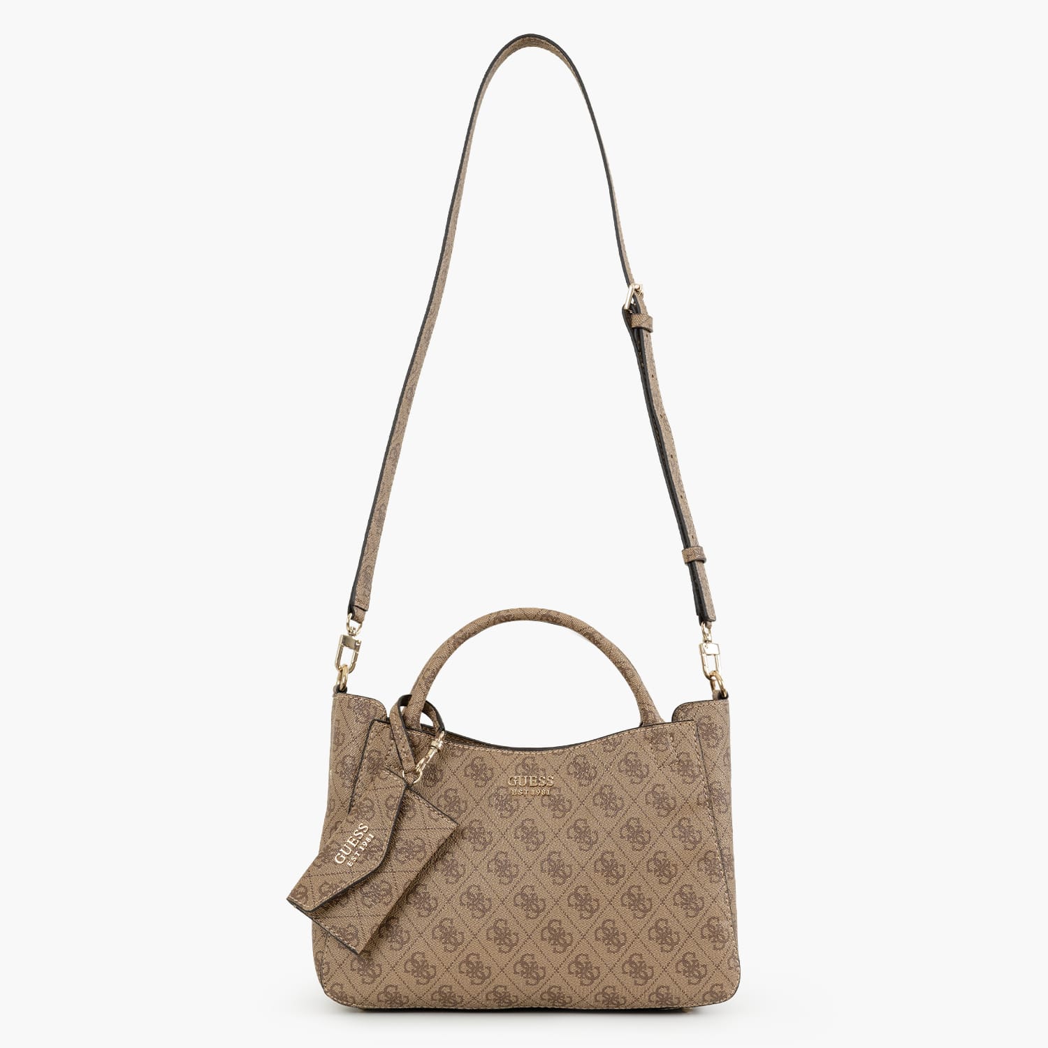 Guess Sml.Brenton Γυναικεία Τσάντα Guess Sml.Brenton-Beige