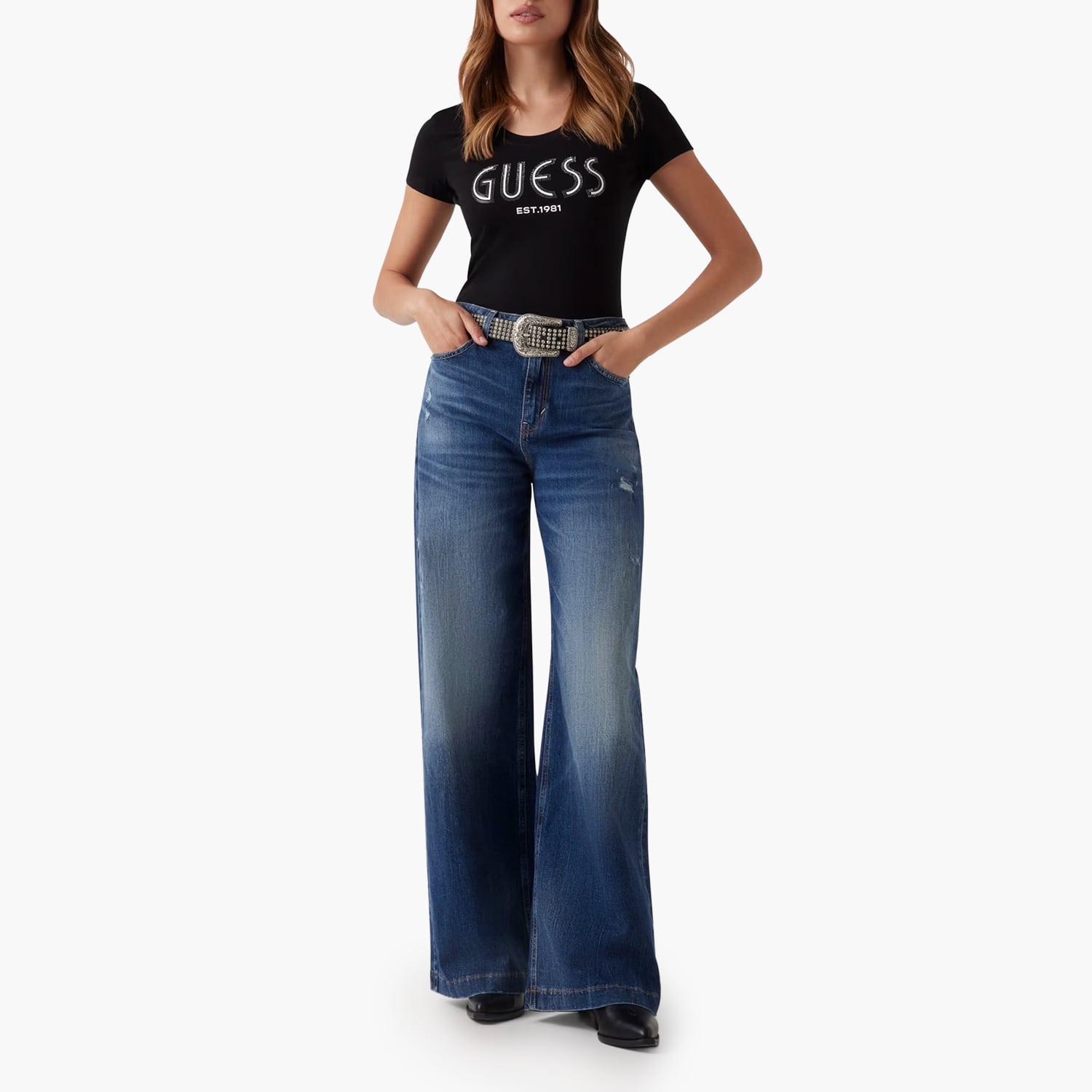 Guess Ss.Lgtee Γυνακεία Μπλούζα - Τοπ Guess Ss.Lgtee-Black