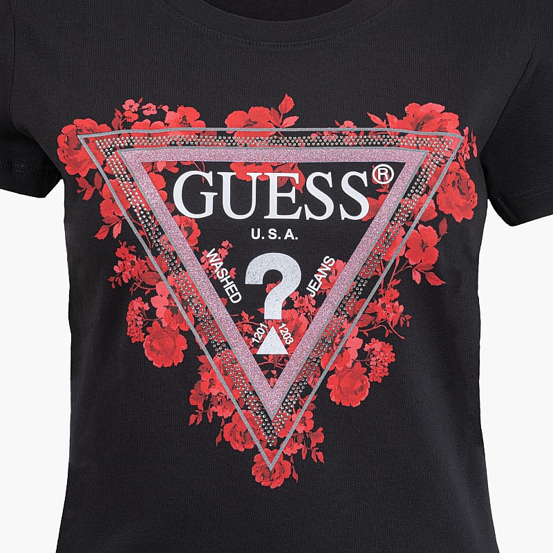 Guess Flowers.Triangle Γυνακεία Μπλούζα - Τοπ