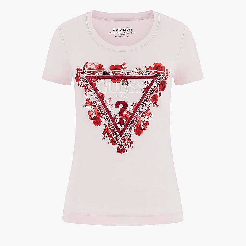 Guess Flowers.Triangle Γυνακεία Μπλούζα - Τοπ